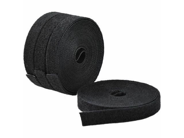 StarTech 4-pack 15ft (4.6m) Hook and Loop Roll, 0.5in Wide, Black, Cut-to-Size Reusable Cable Ties, Fastener Tape, Bulk Roll