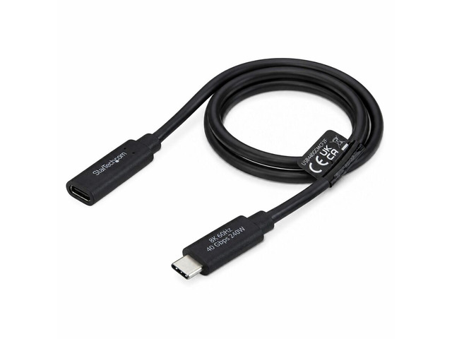 StarTech 2ft (60cm) USB4 Extension Cable - 40Gbps - 240W - 8K 60Hz/4K 240Hz - USB-C Male to Female Extender Cord - Thunderbolt 4 Compatible -...