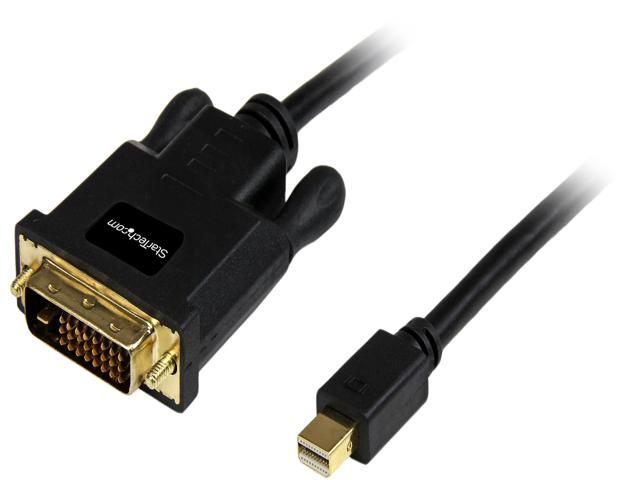 StarTech.com MDP2DVIMM6B 6 ft Mini DisplayPort to DVI Adapter Cable - Mini DP to DVI Video Converter - MDP to DVI Cable for Mac / PC 1920x1200 - 1.