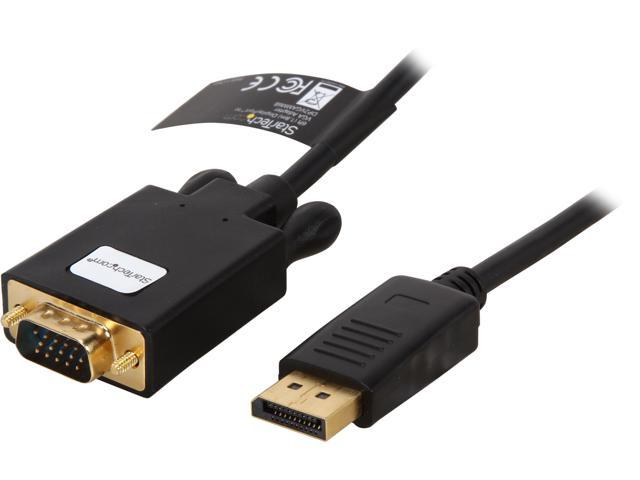 StarTech.com DP2VGAMM6B 6 ft DisplayPort to VGA Adapter Cable - DP to VGA Video Converter - Active DisplayPort to VGA Cable for PC 1920x1200 - Black