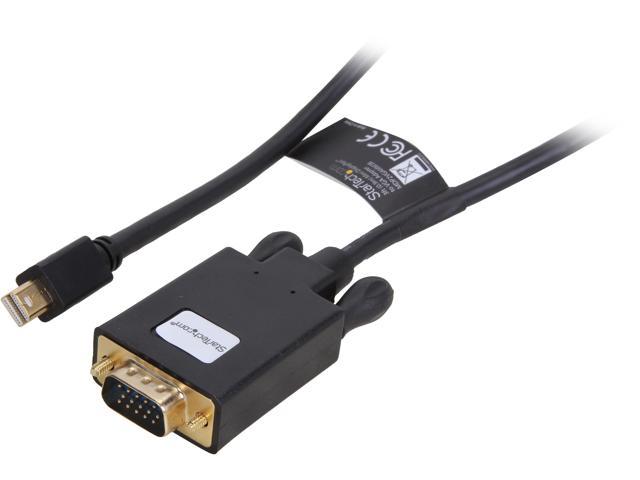 StarTech.com Model MDP2VGAMM3B Black Mini DisplayPort to VGA Adapter Converter Cable - mDP to VGA 1920 x 1200