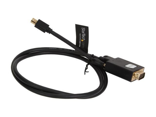 StarTech. com Model MDP2VGAMM3B Black Mini DisplayPort to VGA Adapter Converter Cable - mDP to VGA 1920 x 1200