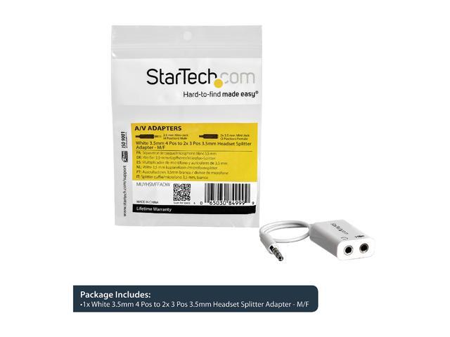 StarTech Headset Output Splitter for Dedicated Mic & Headphone Plugs (White) - image 6