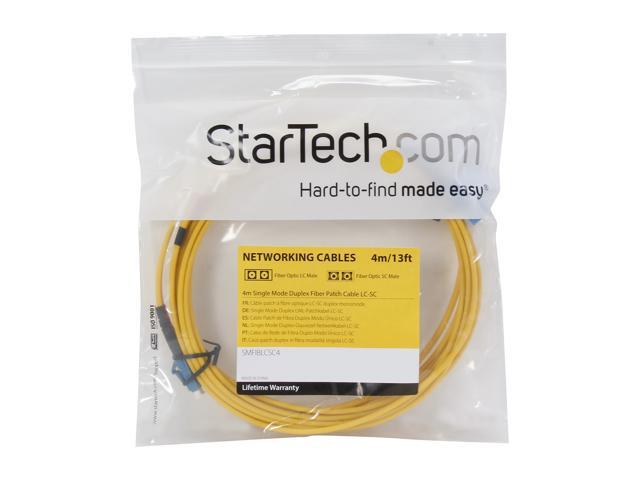 StarTech. com SMFIBLCSC4 13.12 ft. (4m) Single Mode Duplex Fiber Patch Cable LC-SC