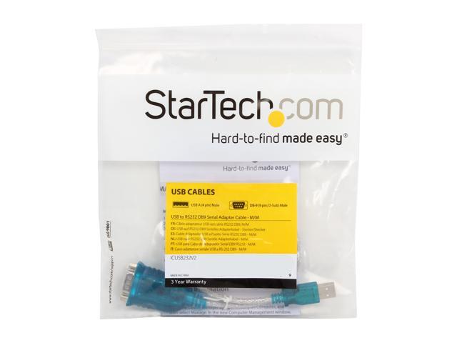 StarTech. com ICUSB232V2 USB to Serial Adapter - Prolific PL-2303 - 1 port - DB9 (9-pin) - USB to RS232 Adapter Cable - USB Serial