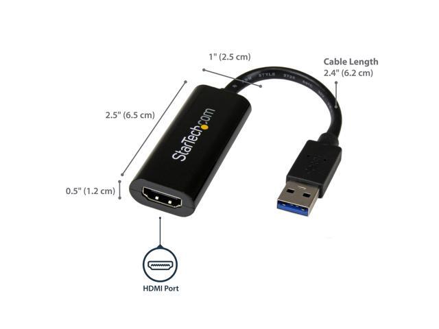 StarTech. com USB32HDES Slim USB 3.0 to HDMI External Video Card Multi Monitor Adapter - USB Graphics Card - Portable USB Video Card - 1920x1200
