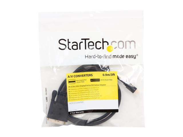 StarTech. com Model MDP2DVIMM3BS Mini DisplayPort to DVI Active Adapter Converter Cable - mDP to DVI 1920 x 1200