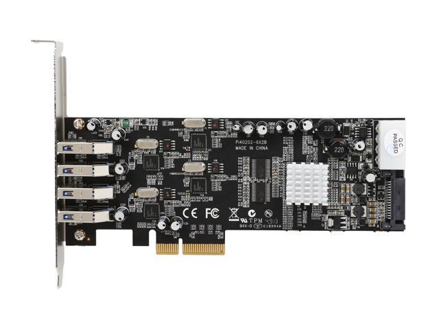 StarTech. com PEXUSB3S44V 4 Port PCI Express (PCIe) SuperSpeed USB 3.0 Card Adapter w/ 4 Dedicated 5Gbps Channels - UASP - SATA / LP4 Power