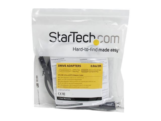 StarTech. com USB3S2ESATA3 Adapter Cable - 3ft eSATA Hard Drive to USB 3.0 Adapter Cable - SATA 6 Gbps