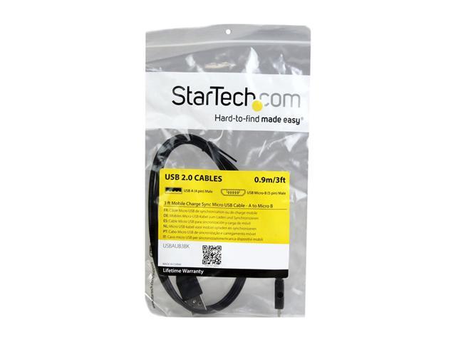 StarTech. com 3 ft Mobile Charge Sync USB to Slim Micro USB Cable for Smartphones and Tablets - A to Micro B