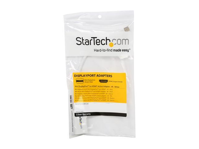 StarTech MDP2HD4KSW Mini DisplayPort to HDMI 4K Audio / Video Converter - mDP 1.2 to HDMI Active Adapter for MacBook Pro/Air - 4K @ 30 Hz - White