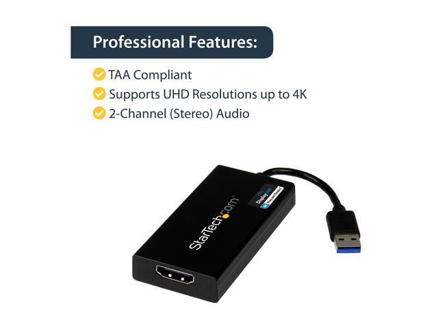 StarTech. com USB32HD4K USB 3.0 to HDMI Display Adapter 4K Ultra HD, DisplayLink Certified, Video Converter w/ External Graphics Card - Mac & Windows