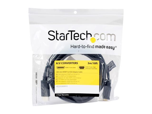 StarTech. com HD2VGAMM10 HDMI to VGA Cable - 10 ft / 3m - 1080p - 1920 x 1200 - Active HDMI Cable - Monitor Cable - Computer Cable