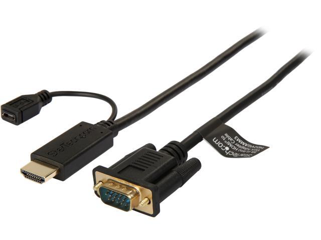 StarTech HD2VGAMM3 HDMI to VGA Cable - 3 ft. / 1m - 1080p - 1920 x 1200 - Active HDMI Cable - Monitor Cable - Computer Cable