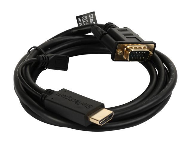 StarTech. com HD2VGAMM6 HDMI to VGA Cable - 6 ft / 2m - 1080p - 1920 x 1200 - Active HDMI Cable - Monitor Cable - Computer Cable