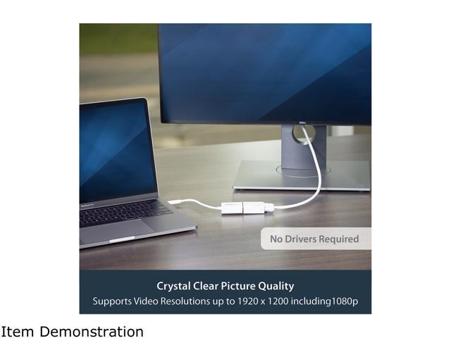StarTech. com CDP2VGAW USB-C to VGA Adapter - White - 1080p - Video Converter For Your MacBook Pro / Projector / VGA Display (CDP2VGAW)