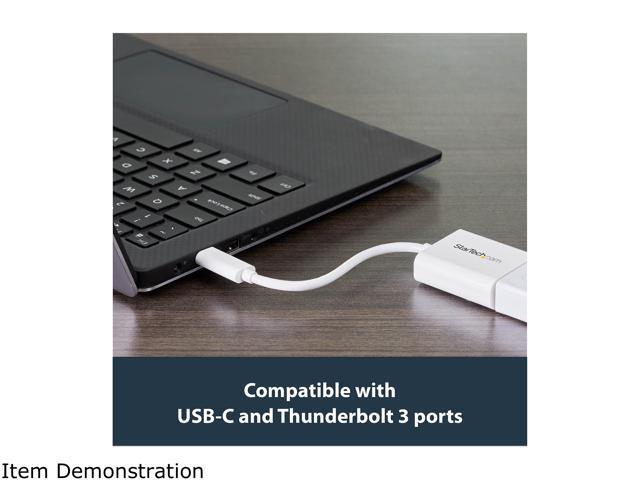 StarTech. com CDP2VGAW USB-C to VGA Adapter - White - 1080p - Video Converter For Your MacBook Pro / Projector / VGA Display (CDP2VGAW)