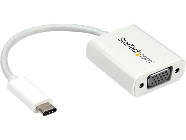 StarTech.com CDP2VGAW USB-C to VGA Adapter - White - 1080p - Video Converter For Your MacBook Pro / Projector / VGA Display (CDP2VGAW)