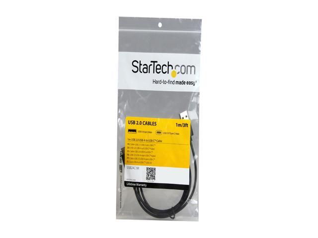 StarTech USB2AC1M USB C to USB Cable - 3 ft. / 1m - USB-C to USB-A - USB 2.0 Cable - USB Adapter Cable - USB Type C - USB-C Cable