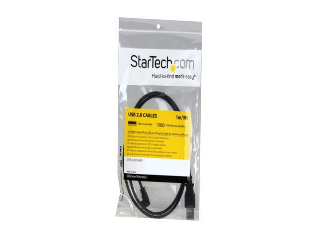 StarTech. com 1m 3 ft Right Angle Micro-USB Charge-and-Sync Cable M/M - USB 2.0 A to Micro-USB - 28/24 AWG