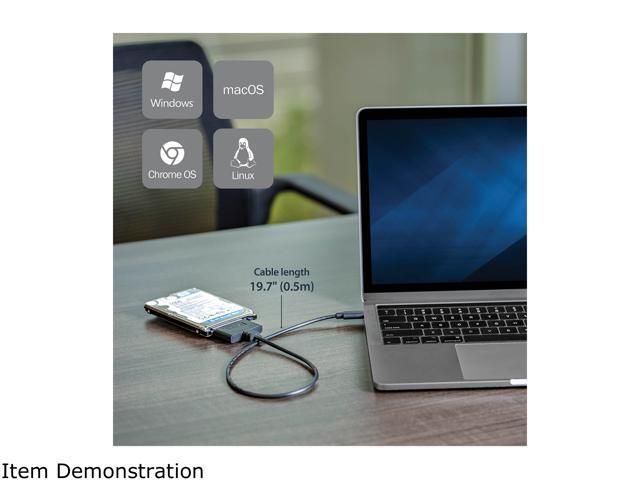 StarTech. com USB31CSAT3CB USB C To SATA Adapter - for 2.5" SATA Drives - UASP - External Hard Drive Cable - USB Type C to SATA Adapter