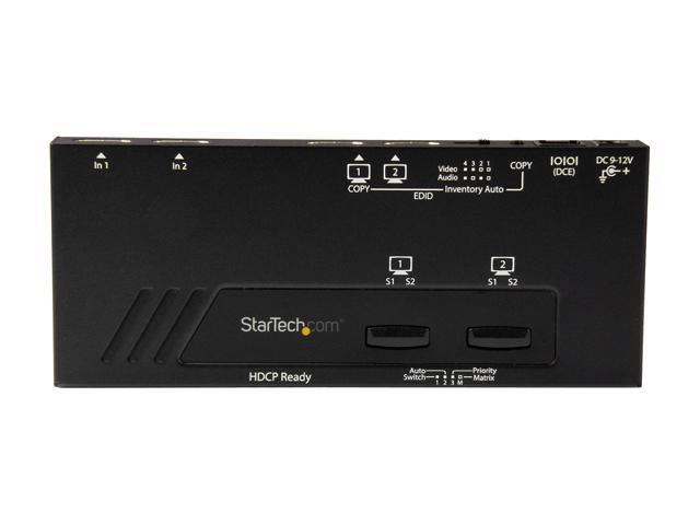 StarTech. com VS222HD4K 2x2 HDMI Matrix Switch - 4K with Fast Switching and Auto-Sensing