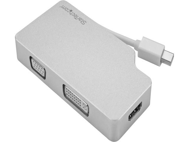 StarTech.com MDPVGDVHD4K Aluminum Travel A/V Adapter: 3-in-1 Mini DisplayPort to VGA, DVI or HDMI - 4K