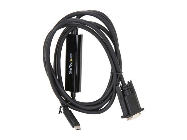 StarTech CDP2VGAMM2MB USB C to VGA Cable - 6 ft. / 2m - 1920 x 1200 - 1080p - USB-C VGA - USB Type C to VGA Computer Monitor Cable
