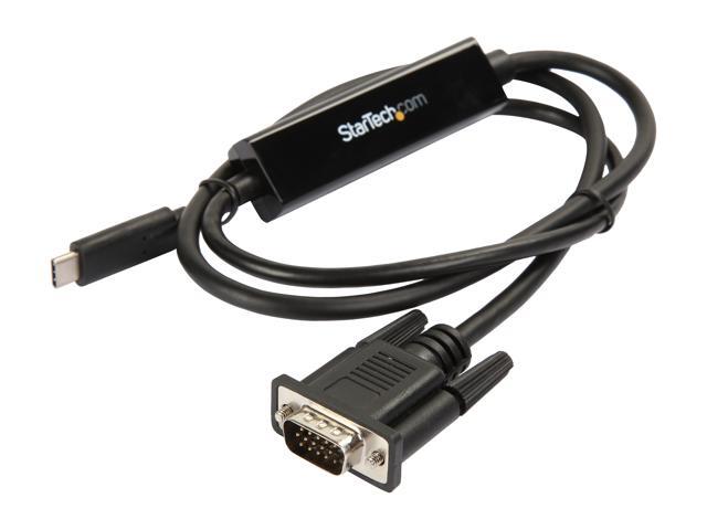 StarTech. com CDP2VGAMM1MB 3.3 ft. (1 m) USB-C to VGA Cable - USB Type-C to VGA Adapter Cable - 1920 x 1200 - Black (CDP2VGAMM1MB)