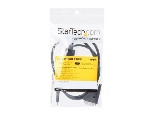 StarTech. com CDP2VGAMM1MB 3.3 ft. (1 m) USB-C to VGA Cable - USB Type-C to VGA Adapter Cable - 1920 x 1200 - Black (CDP2VGAMM1MB)