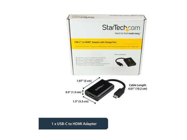 StarTech. com CDP2HDUCP USB-C to HDMI Adapter - 4K 60Hz - Thunderbolt 3 Compatible - with Power Delivery (USB PD) - USB C Adapter Converter