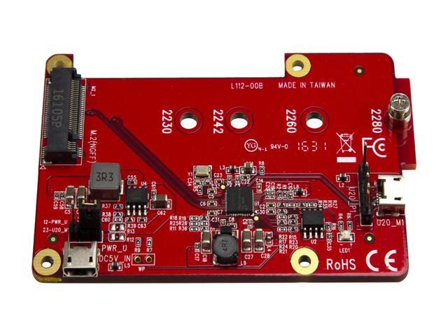 StarTech PIB2M21 Raspberry Pi Board - USB 2.0 480Mbps - USB to M.2 SATA Converter - USB to SATA Raspberry Pi SSD