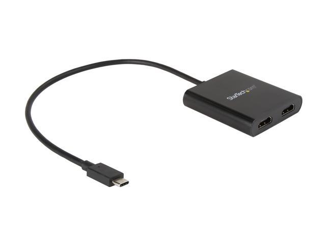 StarTech. com MSTCDP122HD 2-Port USB-C to HDMI MST Hub - 4K 30Hz - Dual Monitor Video Splitter - Windows and Thunderbolt 3 Compatible (MSTCDP122HD)