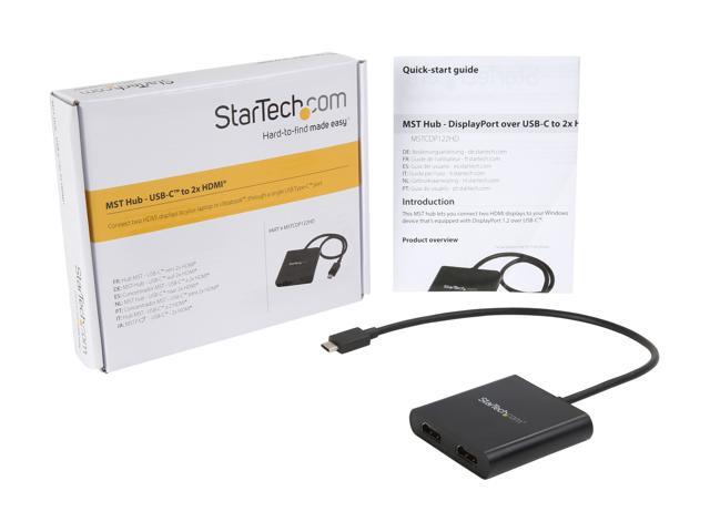 StarTech. com MSTCDP122HD 2-Port USB-C to HDMI MST Hub - 4K 30Hz - Dual Monitor Video Splitter - Windows and Thunderbolt 3 Compatible (MSTCDP122HD)