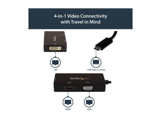 StarTech. com CDPVGDVHDBP USB-C Multiport Video Adapter - 4K 30 Hz - USB C to HDMI/DVI / HDMI - USB C Adapter - USB C Dongle - USB C Hub