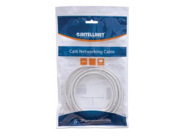 Intellinet Network Cable, Cat6, UTP, RJ45 Male / RJ45 Male, 15.0 m (50 ft.), White
