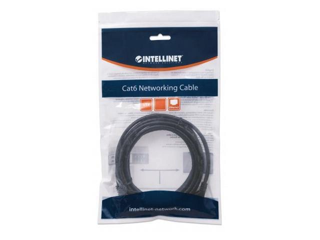 Intellinet Network Cable, Cat6, UTP, RJ45 Male / RJ45 Male, 30.0 m (100 ft.), Black
