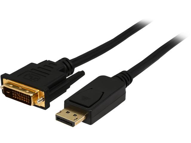 Rosewill CL-DP2DVI-10-BK 10 ft. 28AWG DisplayPort Male to DVI-D(24+1) Male Passive Adapter Converter Cable, Gold Plated, Black -DP to DVI - 1920 x 1200 Resolution