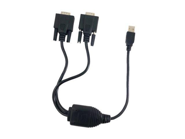 Micro Connectors USB 2.0 A-Male to Dual DB9-Male Serial Adapter (E07-162)