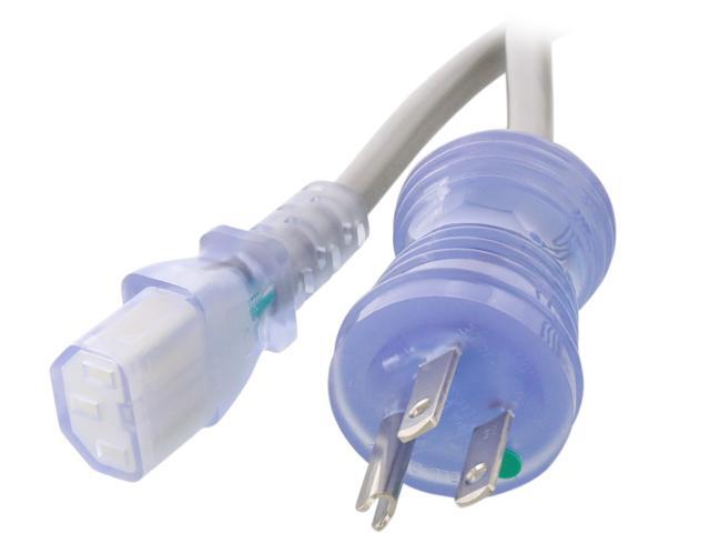 Kaybles Hospital Grade Power Cord - 10 ft. 18AWG 10A, NEMA 5-15P/IEC320 C13, Green Dot, UL Listed, SJT, 10 ft. Power Cable