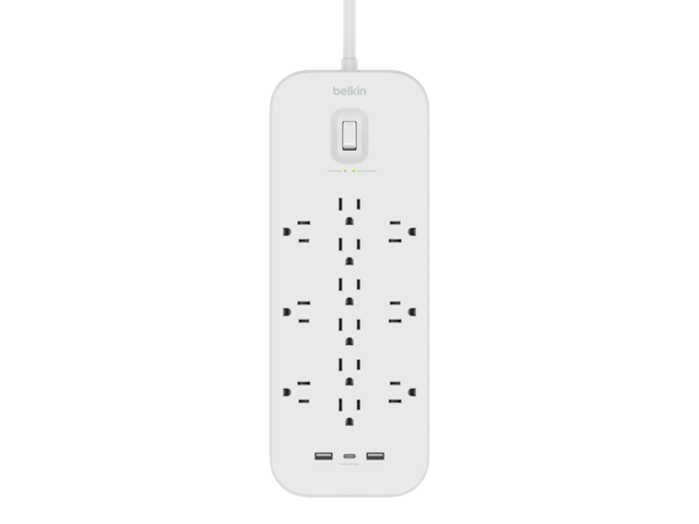 Belkin 12 Outlet Surge Protector + USB-C and USB-A ports SRA007P12TT6