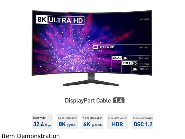 Omni Gear DP-10 10 ft. 8K DisplayPort to DisplayPort Cable 1.4 VERSION with 8K 60Hz