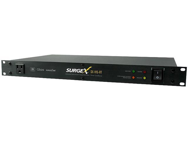 SurgeX SX-1115-RT 9 Outlets 1000 Joules Rack Mount Surge Eliminator with Remote, 120V/15A, 1U