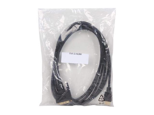 Nippon Labs DVI 3 HDMI 10 ft. HDMI Male to DVI-D Adapter Cable with Gold-plated Connector, Black