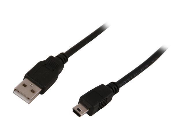Nippon Labs MINIUSB-15 15 ft. USB 2.0 Type A Male to USB Type B Adapter Male Cable, Black