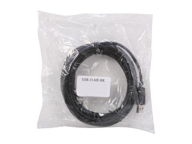 Nippon Labs USB-15-MF-BK USB 2.0 A/Male to A/Female Extension Cable