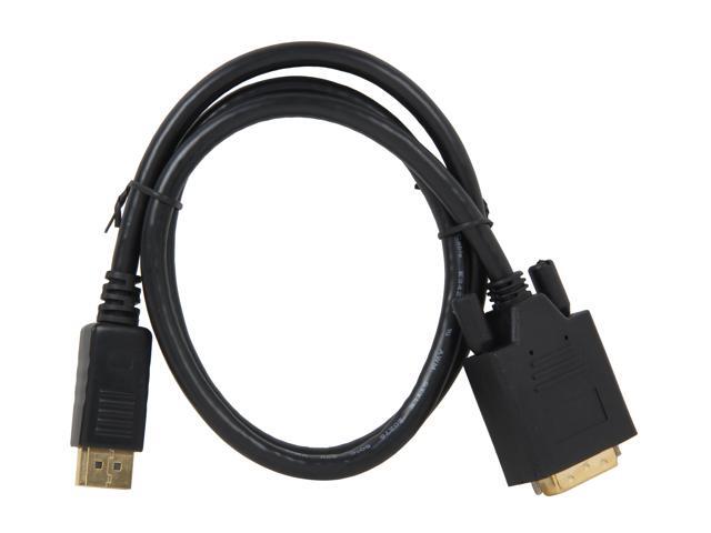 Nippon Labs DP-DVI-3 3 ft. DP DisplayPort Male to DVI-D Male Converter Cable, Black - DP to DVI Adapter - 1920 x 1200