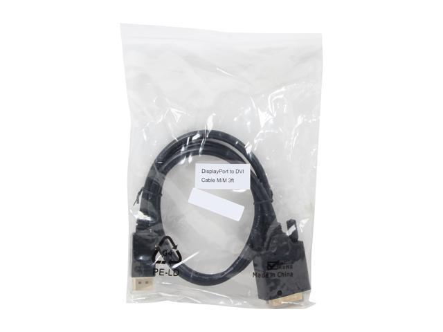 Nippon Labs DP-DVI-3 3 ft. DP DisplayPort Male to DVI-D Male Converter Cable, Black - DP to DVI Adapter - 1920 x 1200