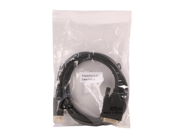Nippon Labs DP-DVI-6 6 ft. DP DisplayPort Male to DVI-D Male Adapter Cable, Black