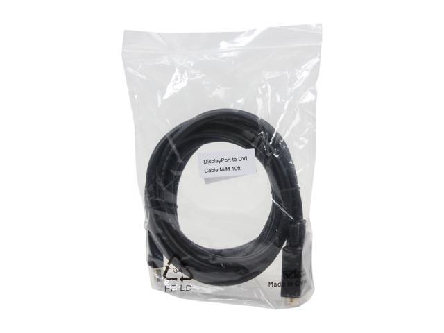 Nippon Labs DP-DVI-10 10 ft. DP DisplayPort Male to DVI-D Male Converter Cable, Black - DP to DVI Adapter - 1920 x 1200